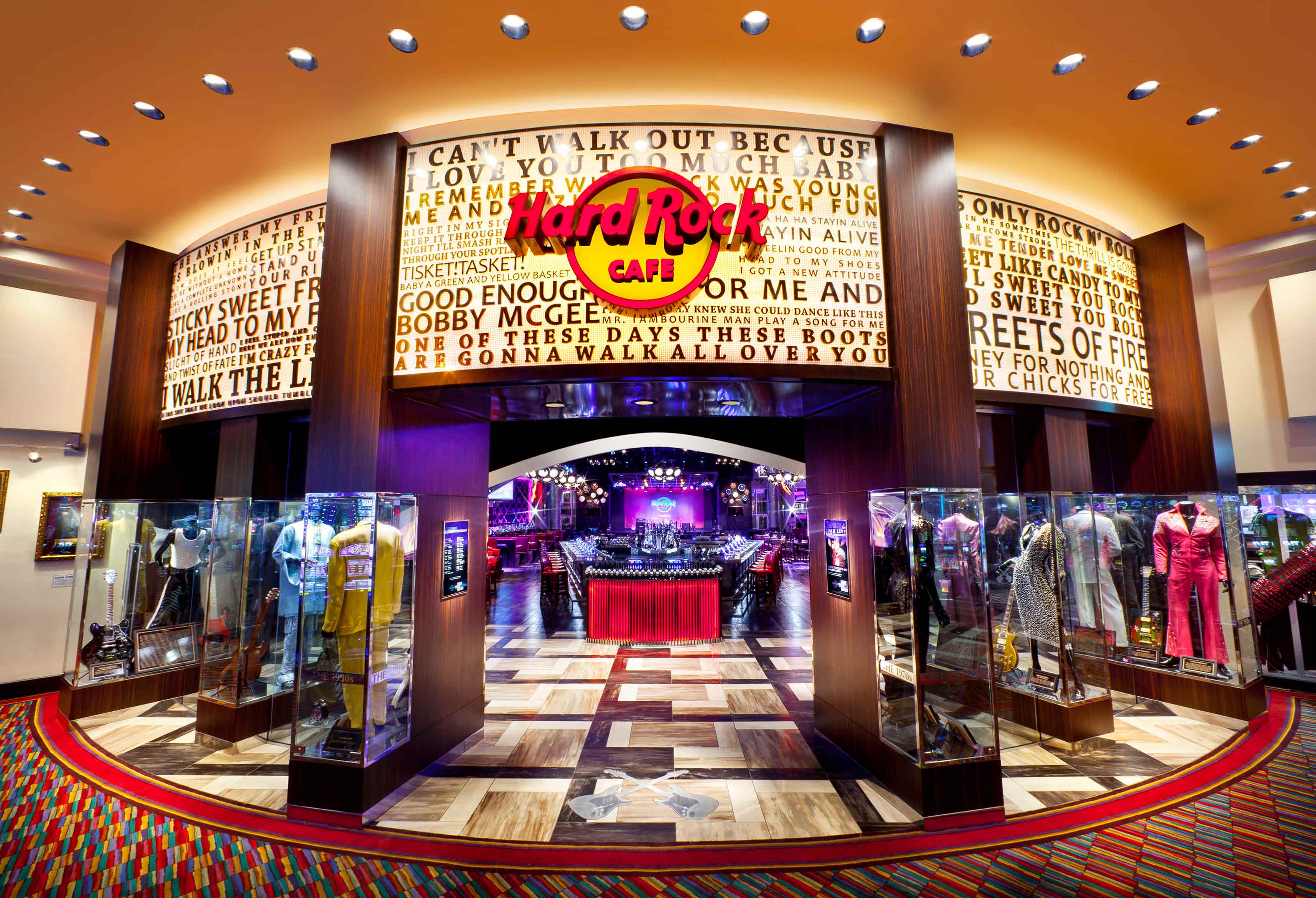 Hard Rock Cafe entrance inside Seminole Hard Rock Hotel and Casino Tampa