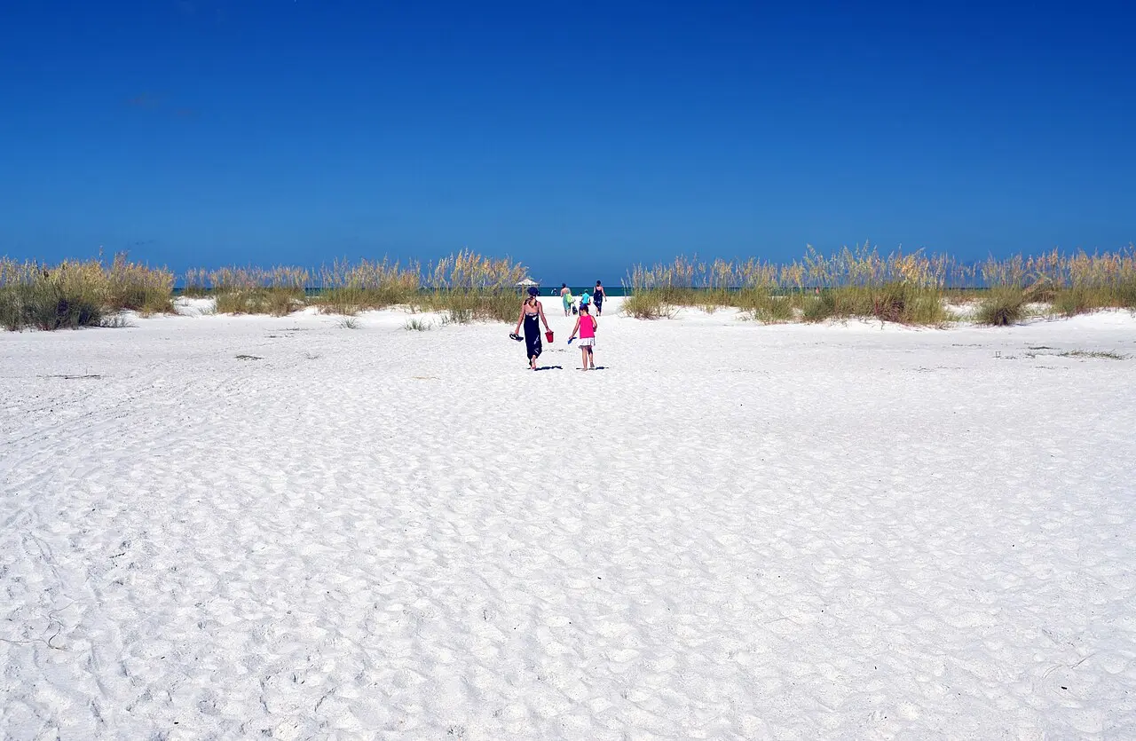 White sand and dunes at Bean Point Beach on Anna Maria Island