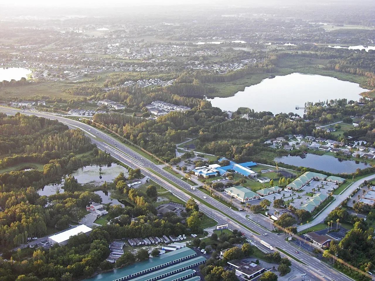 Aerial view of Bird Lake and Land O’ Lakes, Florida