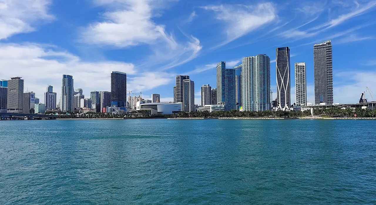 Miami skyline viewed from the harbor