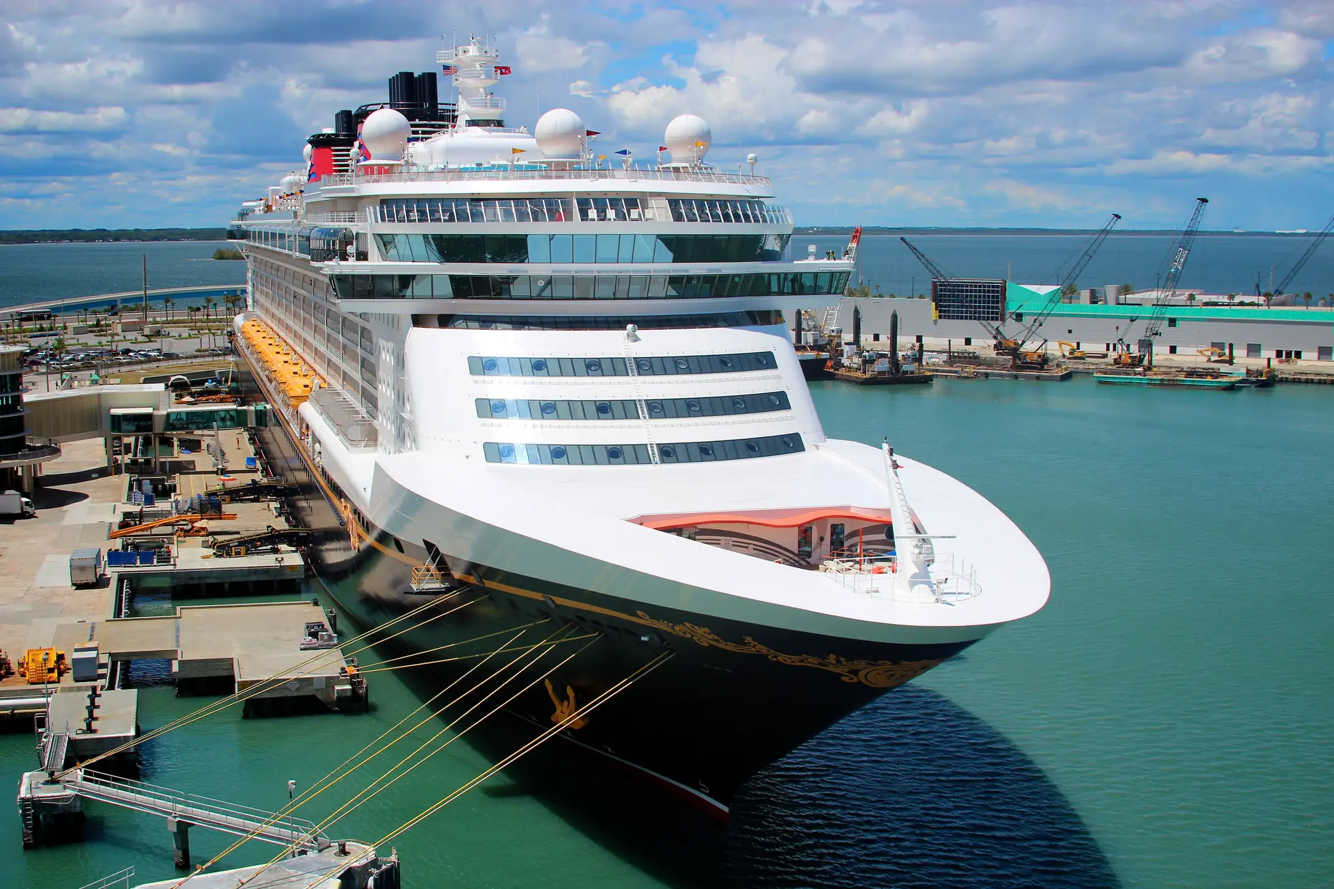 Disney cruise ship at the cruise terminal in Port Canaveral