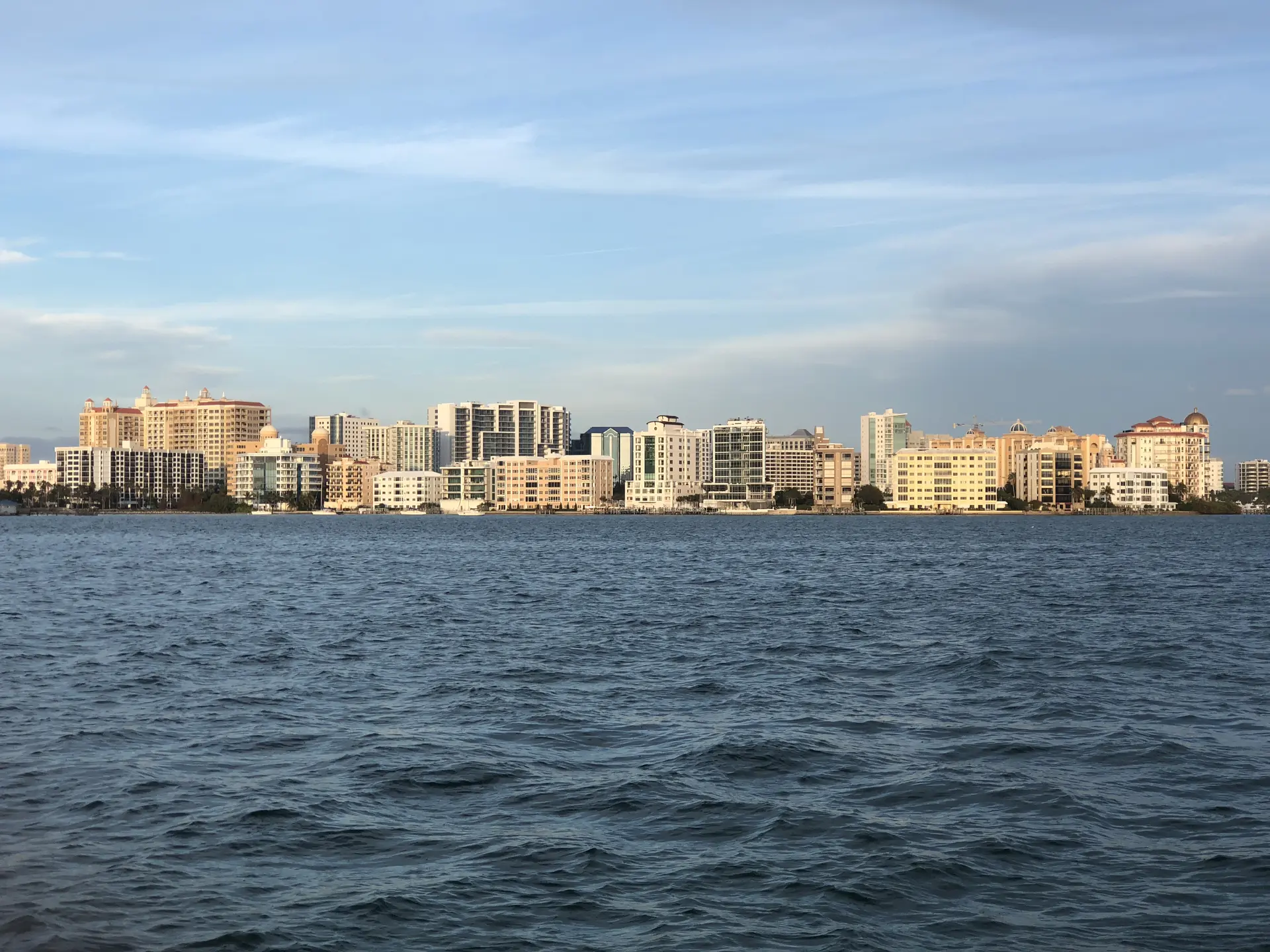 Sarasota skyline across Sarasota Bay
