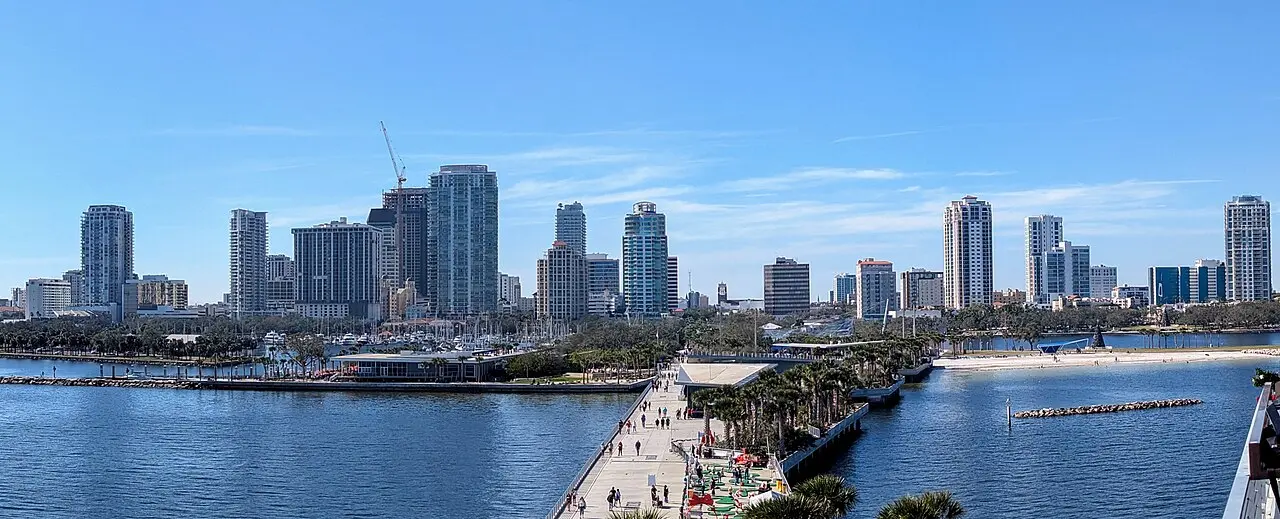Downtown St. Petersburg skyline viewed from the pier
