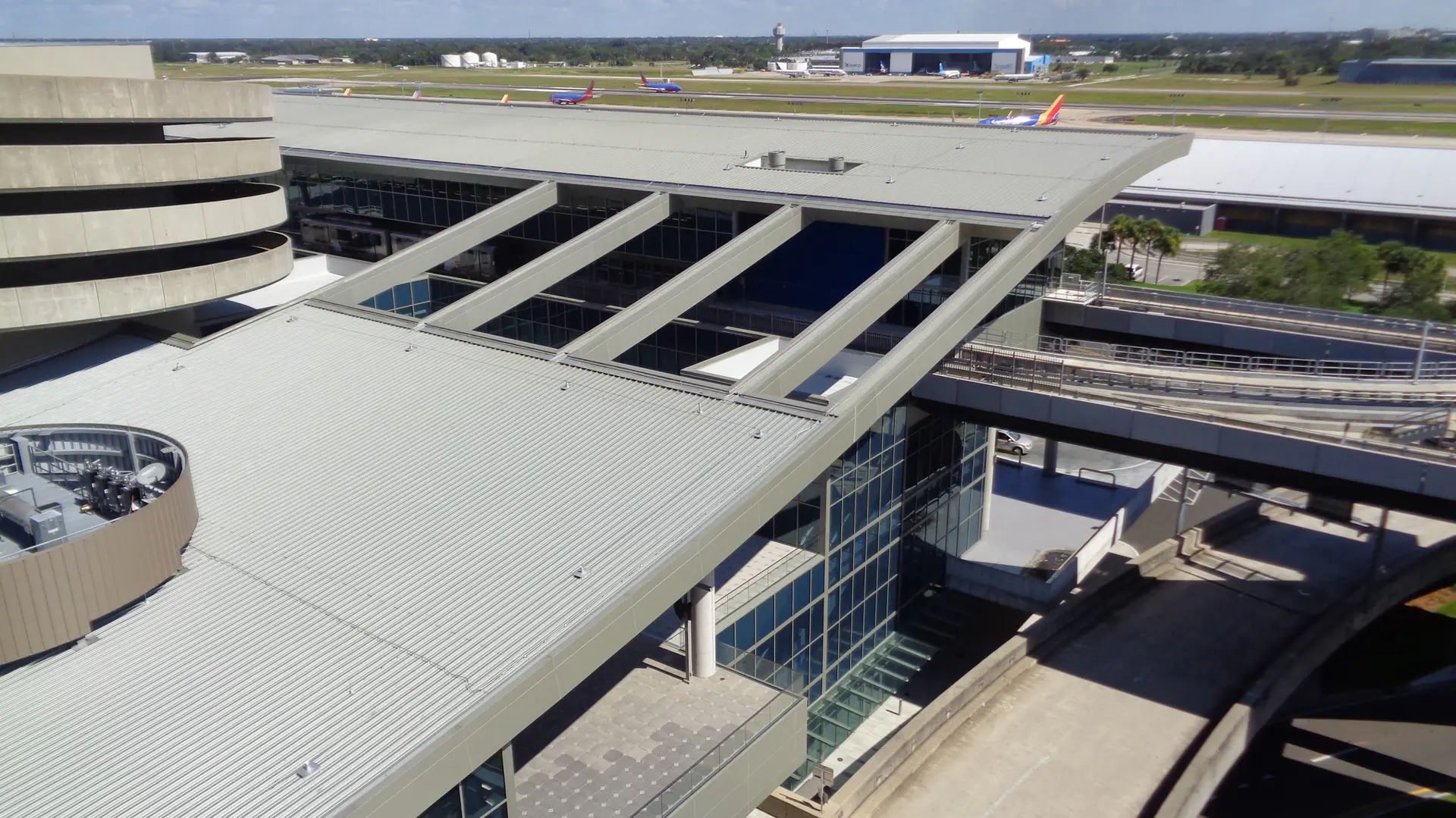 SkyConnect station outside the main terminal at Tampa International Airport
